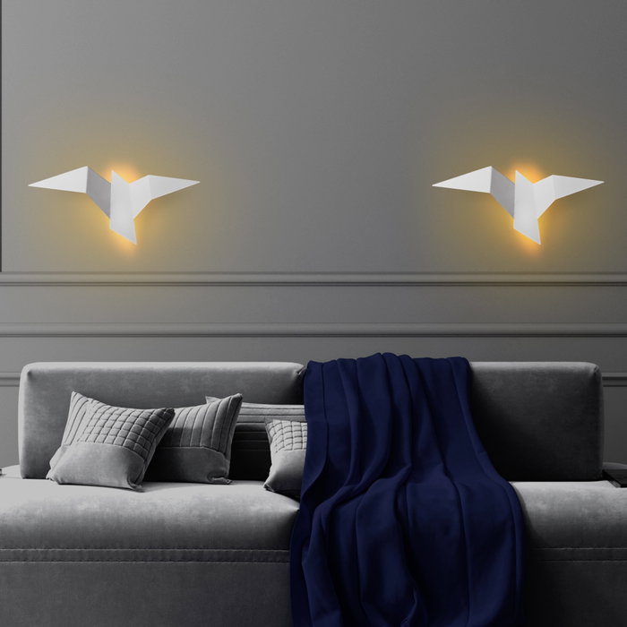 Opviq Lámpara de pared blanca con cuerpo de metal